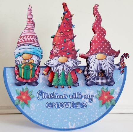 CHRISTMAS GNOMIES red - rocker card by Pam Stubley