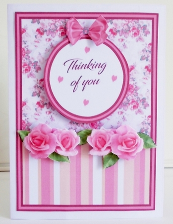 Diagonal pop-out Pink roses by Pam Stubley