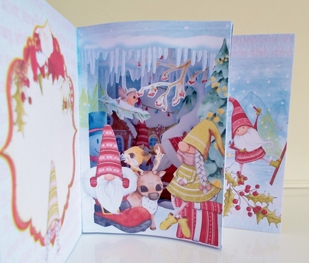 Holiday Gnomes   Storybook Pop Up Tunnel Card & Envelope Kit by Pam Stubley