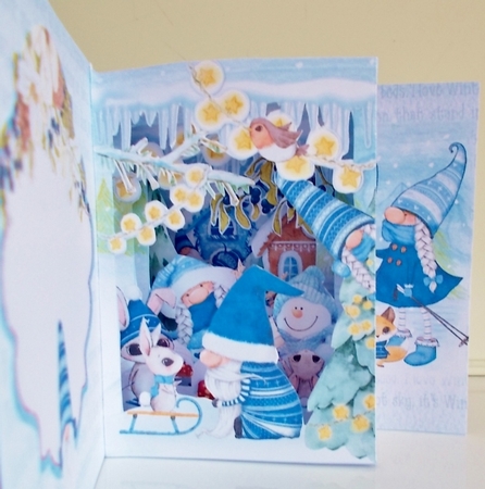 Holiday Gnomes 2   Storybook Pop Up Tunnel Card & Envelope Kit by Pam Stubley
