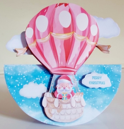 FLYING SANTA rocker card by Pam Stubley