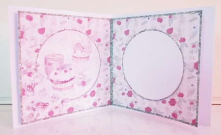 Winter Glam 8: Festive Treats/White Floral 6 x 6 Card Insert with Ivory/Red Floral Background, Blank by Pam Stubley