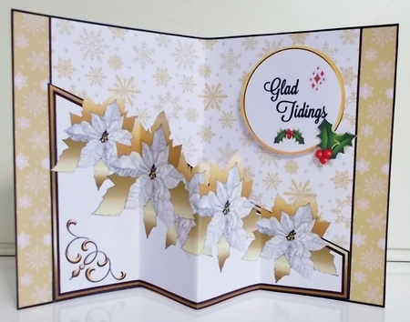 Diagonal pop-out Gold Poinsettias by Pam Stubley