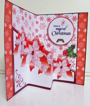 Diagonal pop-out Red Poinsettias by Pam Stubley