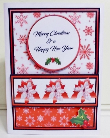 Diagonal pop-out Red Poinsettias by Pam Stubley