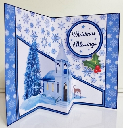Diagonal pop-out White Church by Pam Stubley