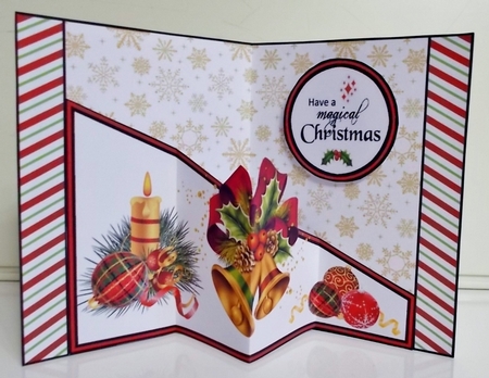 Diagonal pop-out Christmas bells by Pam Stubley