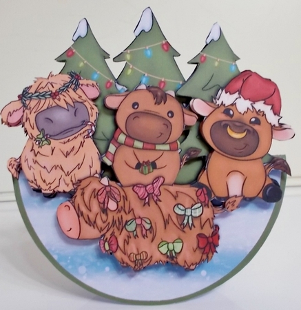 CHRISTMAS ON THE FARM rocker card by Pam Stubley