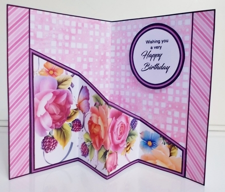 Diagonal pop-out English roses by Pam Stubley