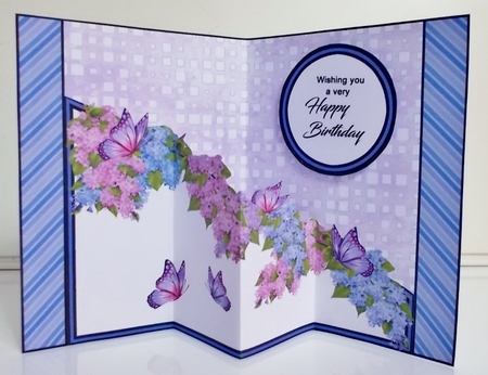 Diagonal pop-out Lilacs & butterflies by Pam Stubley