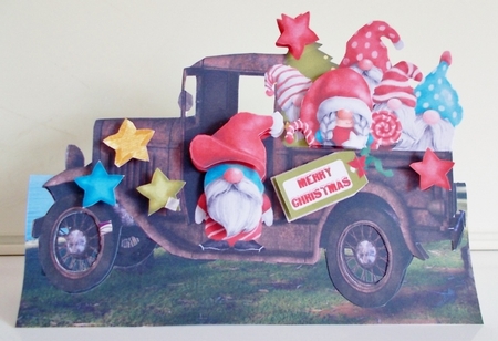 Standup Mini Kit  - Xmas Gnomes  Rusty Truck #3 by Pam Stubley