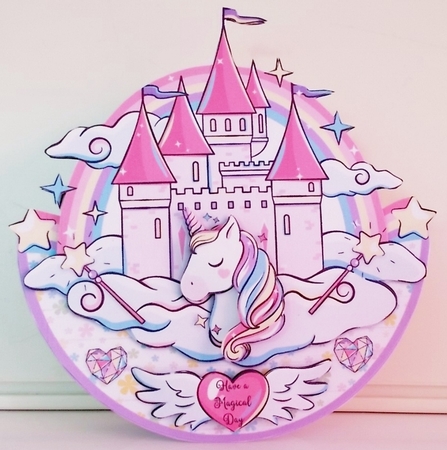 UNICORN CASTLE - ROCKER CARD by Pam Stubley