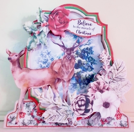 Festive Winter 1A Shaped 6x6 Card & Envelope Kit by Pam Stubley