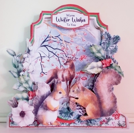 Festive Winter 1C Shaped 6x6 Card & Envelope Kit by Pam Stubley