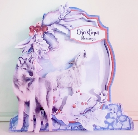Festive Winter 2B Shaped 6x6 Card & Envelope Kit by Pam Stubley