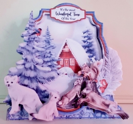 Festive Winter 2C Shaped 6x6 Card & Envelope Kit by Pam Stubley