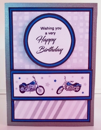 Diagonal pop-out Motorbikes by Pam Stubley