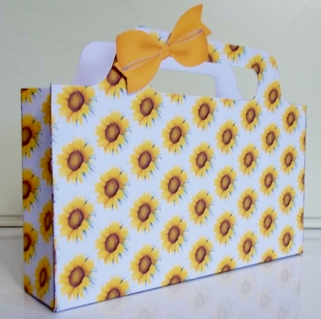 Lovely water colour sunflowers tote gift bag with bow by Pam Stubley