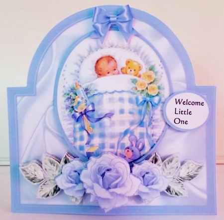 Shaped Card Vintage Baby Boy by Pam Stubley