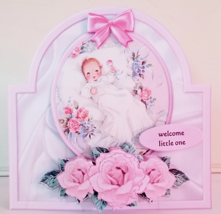 Shaped Card Vintage Baby Girl by Pam Stubley