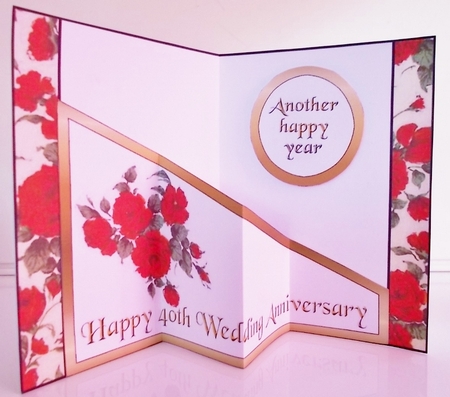 Diagonal pop-out 40th Wedding Anniversary by Pam Stubley