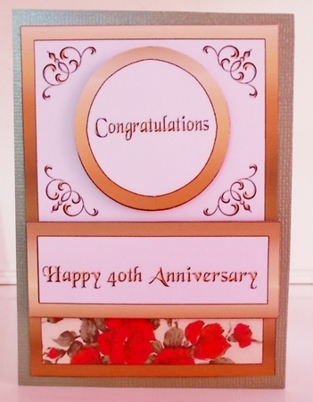 Diagonal pop-out 40th Wedding Anniversary by Pam Stubley