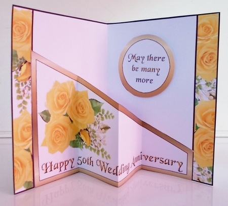 Diagonal pop-out 50th Wedding Anniversary by Pam Stubley