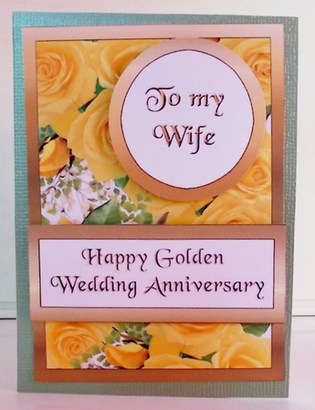 Diagonal pop-out 50th Wedding Anniversary by Pam Stubley