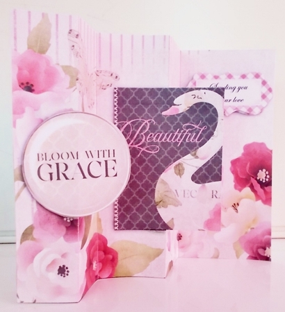 Heartfelt Wishes Double Fold Back Card with Envelope and Sentiments by Pam Stubley