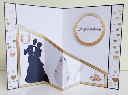 Diagonal pop-out Wedding day by Pam Stubley
