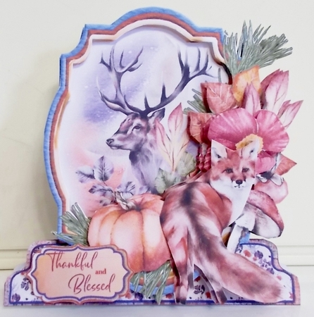 Autumn Splendour 1B Shaped 6x6 Card & Envelope Kit by Pam Stubley