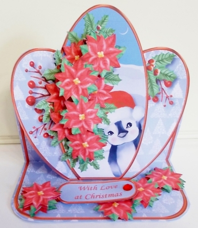 Penguin Christmas - Shaped Easel Card Mini Kit by Pam Stubley