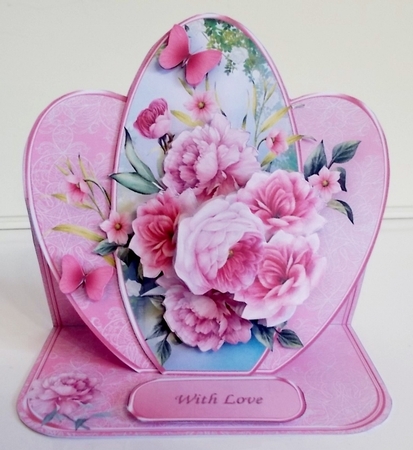 Pink Bouquet - Shaped Easel Card Mini Kit by Pam Stubley