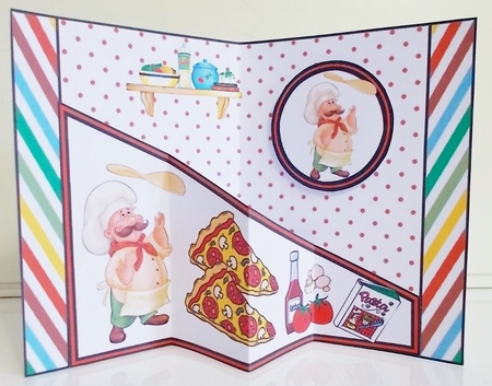 Diagonal pop-out Pizza chef by Pam Stubley
