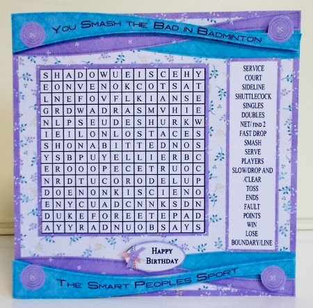 WORD SEARCH, BADMINTON by Pam Stubley