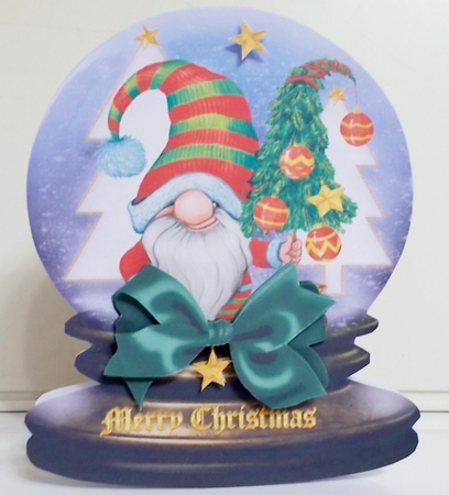Mini Kit- 3D Snowglobe Scene - Christmas Gnome #22 by Pam Stubley