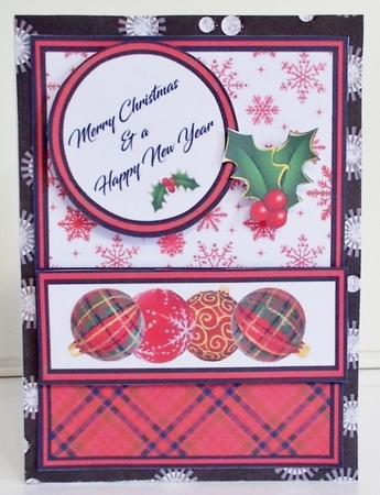 Diagonal pop-out Tartan baubles by Pam Stubley