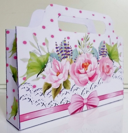 Pretty Pink Roses on lace and bow polkadot Tote Bag  by Pam Stubley