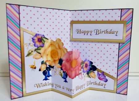 Diagonal pop-out Beautiful bouquet by Pam Stubley