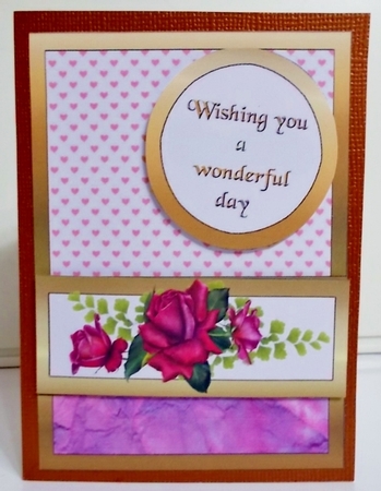 Diagonal pop-out Twilight rose by Pam Stubley