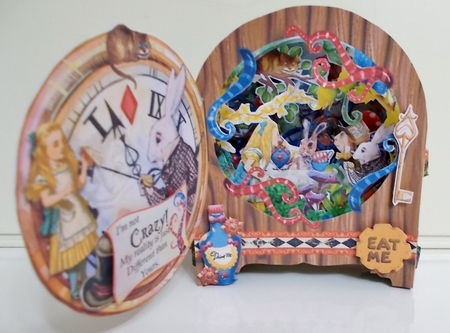Down the Rabbit Hole with Alice Behind the Door Tunnel Card by Pam Stubley