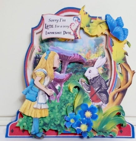 Down the Rabbit Hole with Alice 3 Shaped 6x6 Card & Envelope Kit by Pam Stubley