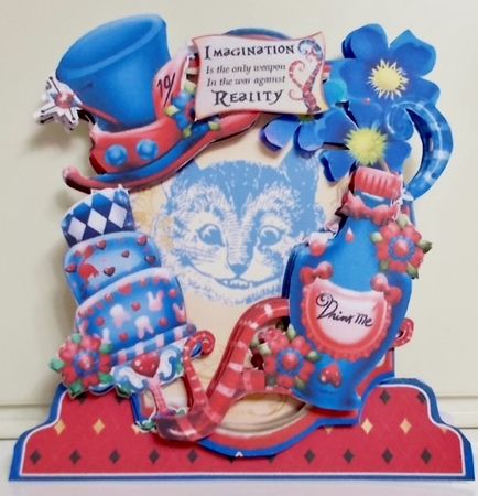 Down the Rabbit Hole with Alice 4 Shaped 6x6 Card & Envelope Kit by Pam Stubley