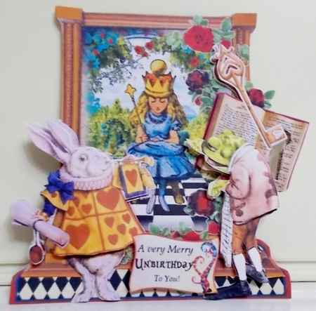 Through the Mirror to Wonderland 4 Shaped 6x6 Card & Envelope Kit by Pam Stubley