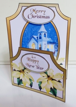 Cutaway Church & poinsettias by Pam Stubley