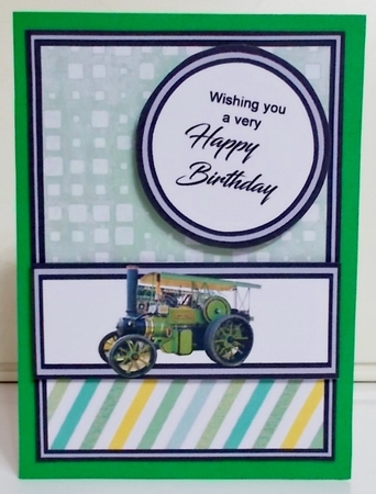 Diagonal pop-out Traction engine by Pam Stubley