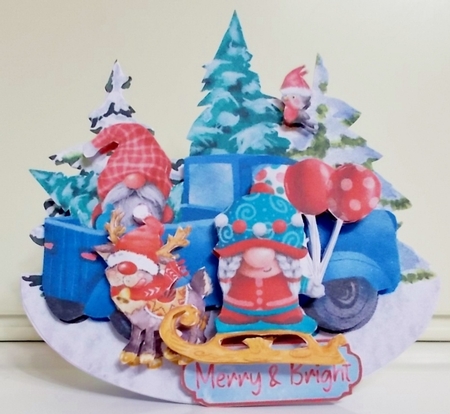 Driving Gnome for Christmas 6 Rocker Card Mini Kit by Pam Stubley