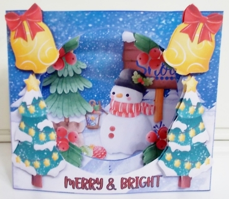 Merry & Bright Diorama Card by Pam Stubley