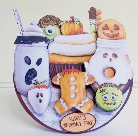 HALLOWEEN TREATS rocker card by Pam Stubley