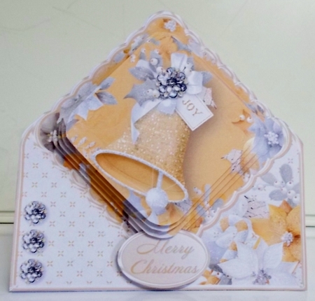 Golden Christmas - Stand-up Diamond Pyramid Card and Envelope Mini Kit by Pam Stubley